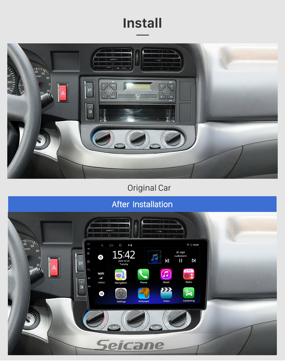 Seicane Android de 9 polegadas 10.0 para HONDA JADE RHD 2013 Sistema de navegação GPS por rádio com tela sensível ao toque HD Bluetooth Carplay compatível com OBD2
