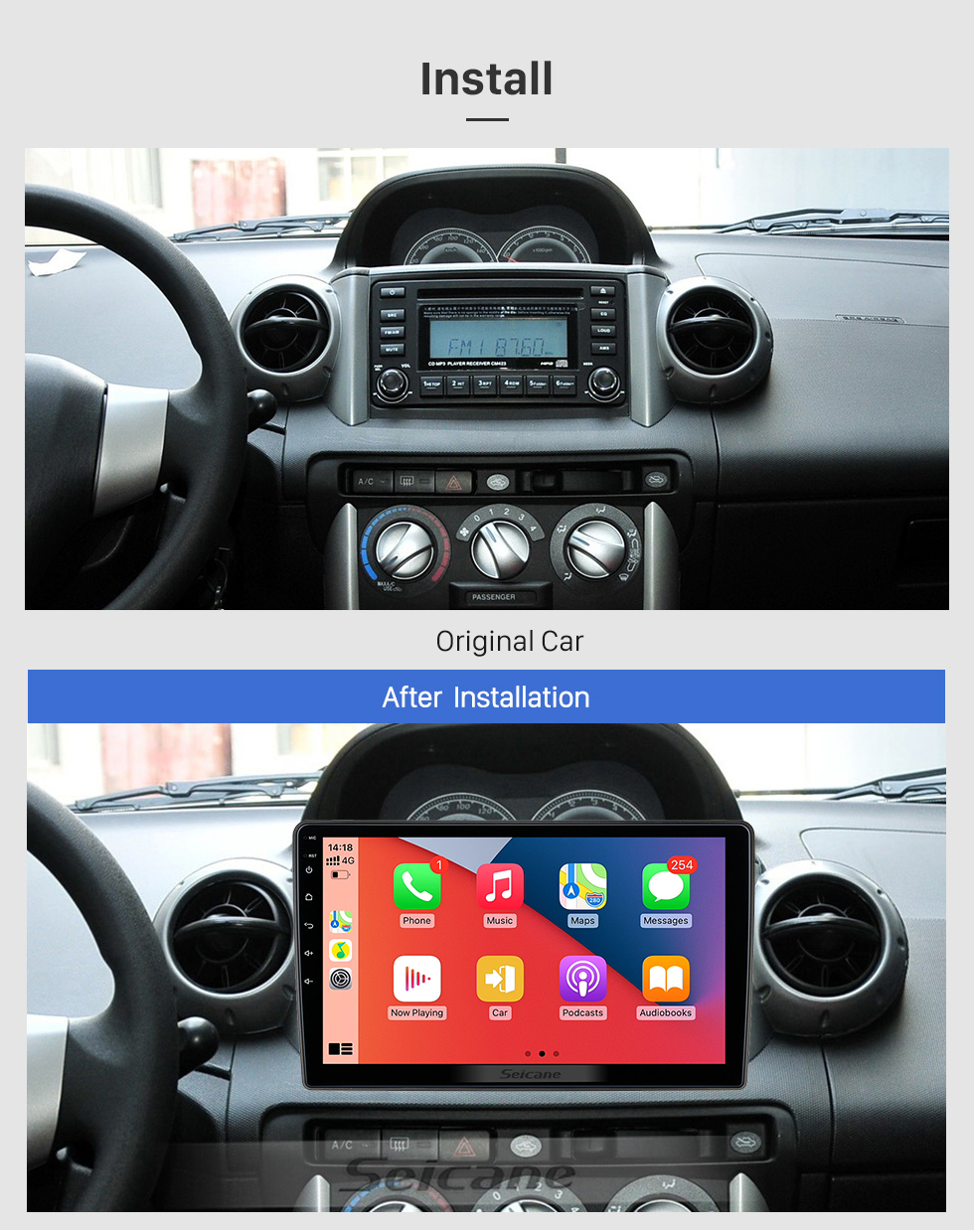 Seicane 10.1 pulgadas Android 13.0 para GREAT WALL FLORID 2008-2011 HD Pantalla táctil Radio Sistema de navegación GPS Soporte Bluetooth Carplay OBD2 DVR 3G WiFi Control del volante