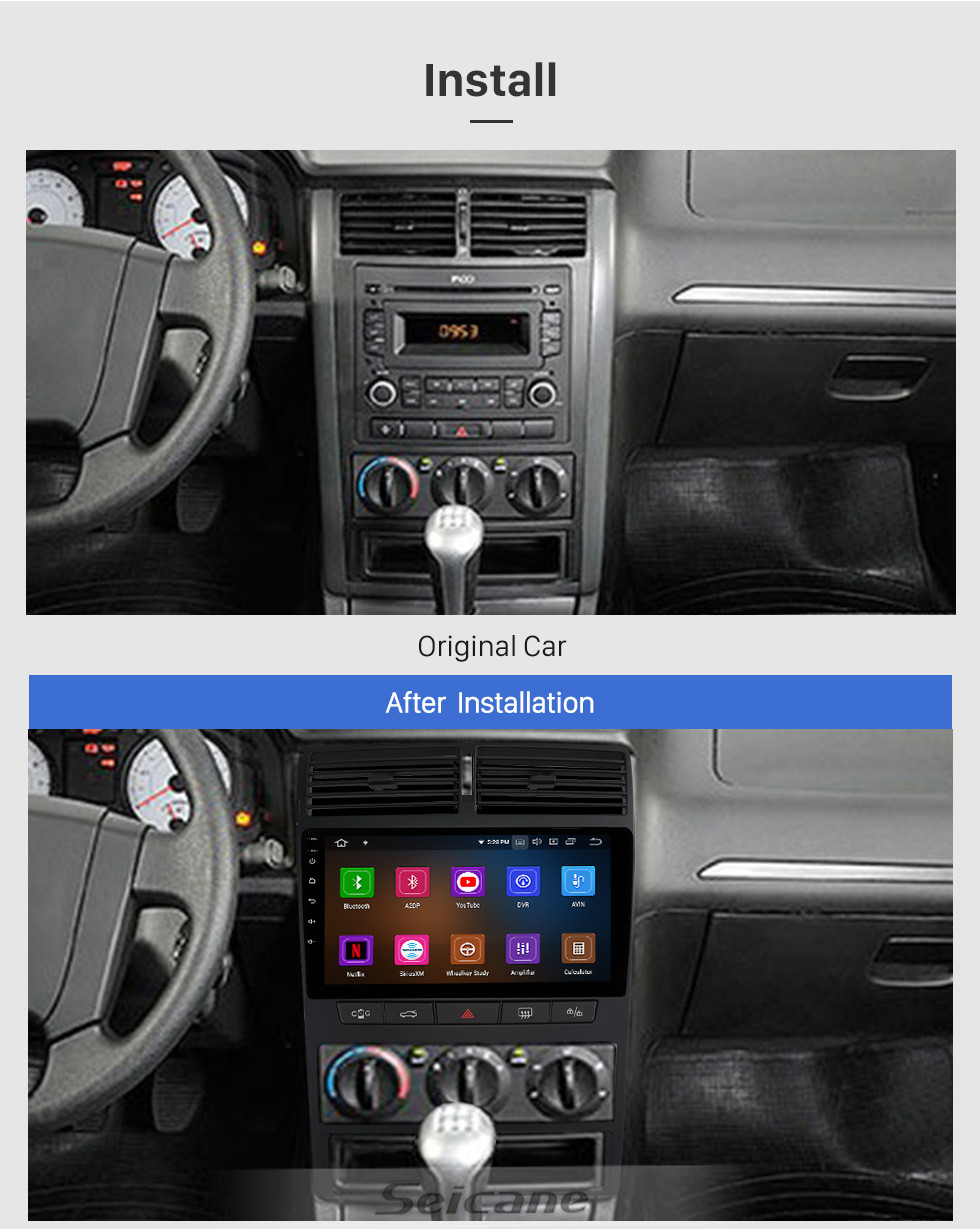 Seicane OEM Android 11.0 für 2006-2007 PEUGEOT 405 Radio mit Bluetooth 9 Zoll HD Touchscreen GPS Navigationssystem Carplay Unterstützung DSP