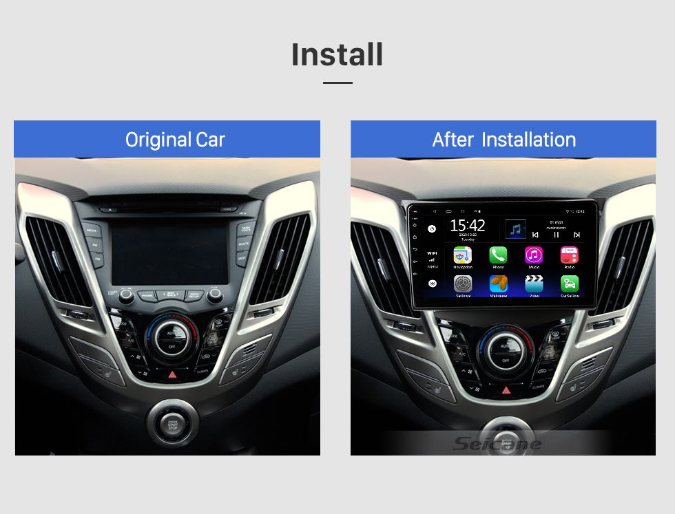 Seicane Android 13.0 HD Touchscreen 9 inch For HYUNDAI VELOSTER 2011-2017 Radio GPS Navigation System with Bluetooth support Carplay Rear camera Seicane Android 13.0 HD Touchscreen 9 inch For HYUNDAI VELOSTER 2011-2017 Radio GPS Navigation System with Bluetooth support Carplay Rear camera