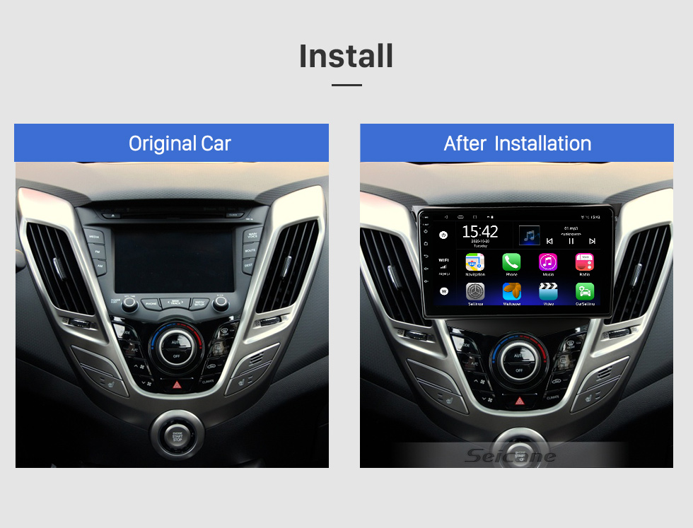 Seicane Android 13.0 HD Touchscreen 9 Zoll für HYUNDAI VELOSTER 2011-2017 Radio GPS Navigationssystem mit Bluetooth Unterstützung Carplay Rückfahrkamera