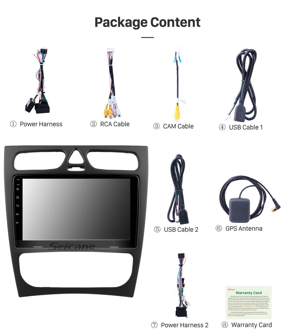 Seicane BENZ C CLASS (W203) 2002-2004 BENZ CLK-CLASS (W209) 2002-2006 OEM Android 10.0 Radio GPS Sat Nav Bluetooth Music USB WIFI Head unit Support TPMS DAB+ Backup Camera DVR Mirror Link Steering Wheel Control Seicane BENZ C CLASS (W203) 2002-2004 BENZ CLK-CLASS (W209) 2002-2006 OEM Android 10.0 Radio GPS Sat Nav Bluetooth Music USB WIFI Head unit Support TPMS DAB+ Backup Camera DVR Mirror Link Steering Wheel Control