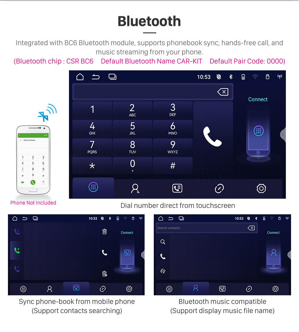 Seicane Im Armaturenbrett Radio BENZ C-KLASSE (W203) 2002-2004 BENZ CLK-KLASSE (W209) 2002-2006 Android 10.0 GPS-Navigation Bluetooth WIFI 1080P USB-Audiosystem Unterstützt Rückfahrkamera DVR OBD2 TPMS