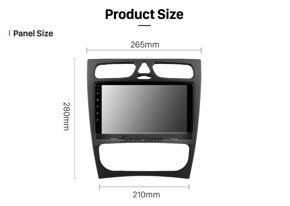 Seicane Im Armaturenbrett Radio BENZ C-KLASSE (W203) 2002-2004 BENZ CLK-KLASSE (W209) 2002-2006 Android 10.0 GPS-Navigation Bluetooth WIFI 1080P USB-Audiosystem Unterstützt Rückfahrkamera DVR OBD2 TPMS