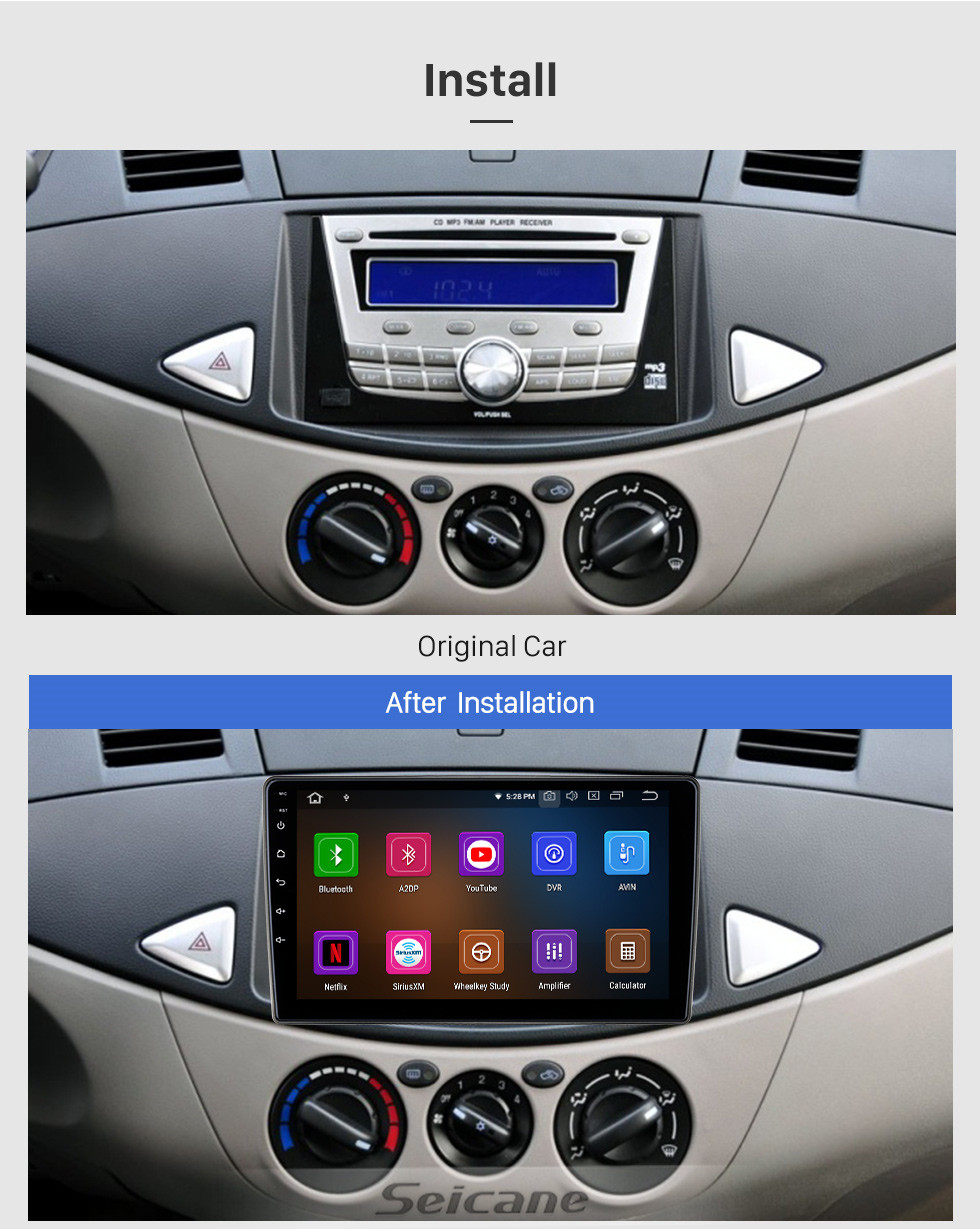 Seicane OEM Android 13.0 para 2005-2015 MITSUBISHI ZINGER Rádio com Bluetooth 9 polegadas HD Touchscreen Sistema de navegação GPS Suporte para Carplay DSP