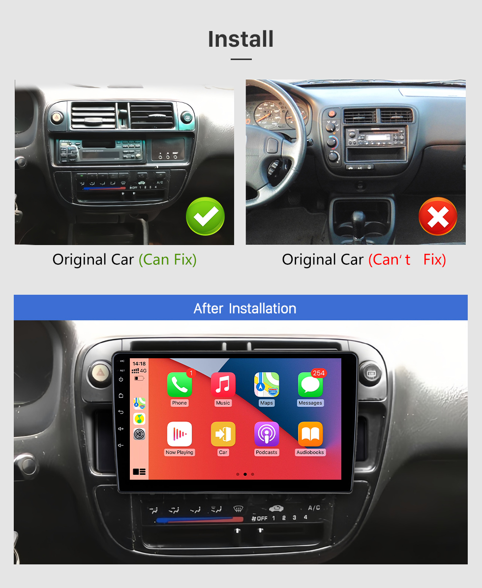 Seicane Android 13.0 HD Touch Screen 9 inch For HONDA CIVIC EK9 1999 Radio GPS Navigation system with Bluetooth support Carplay Seicane Android 13.0 HD Touch Screen 9 inch For HONDA CIVIC EK9 1999 Radio GPS Navigation system with Bluetooth support Carplay
