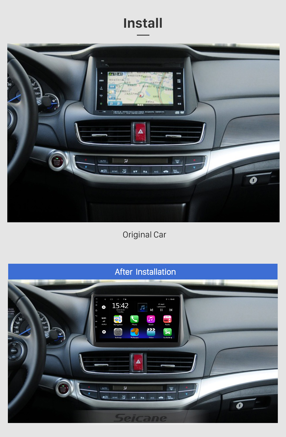 Seicane Android 10.0 HD Touch Screen de 9 polegadas para HONDA CIVIC EK9 1999 Rádio Sistema de navegação GPS com suporte para Bluetooth Carplay