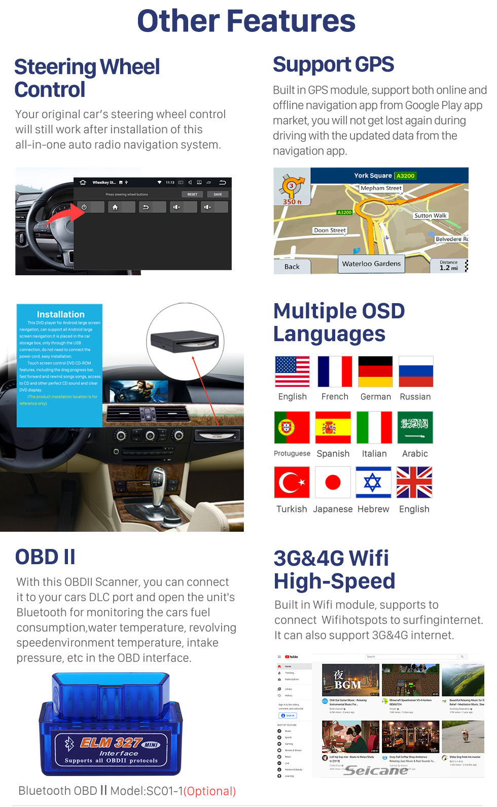 Seicane Android 10.0 Autoradio Navigation Aftermarket Stereo for 2006-2011 Honda Civic with 3G WiFi DVD Radio RDS Bluetooth OBD2 Steering Wheel Control AUX Seicane Android 10.0 Autoradio Navigation Aftermarket Stereo for 2006-2011 Honda Civic with 3G WiFi DVD Radio RDS Bluetooth OBD2 Steering Wheel Control AUX