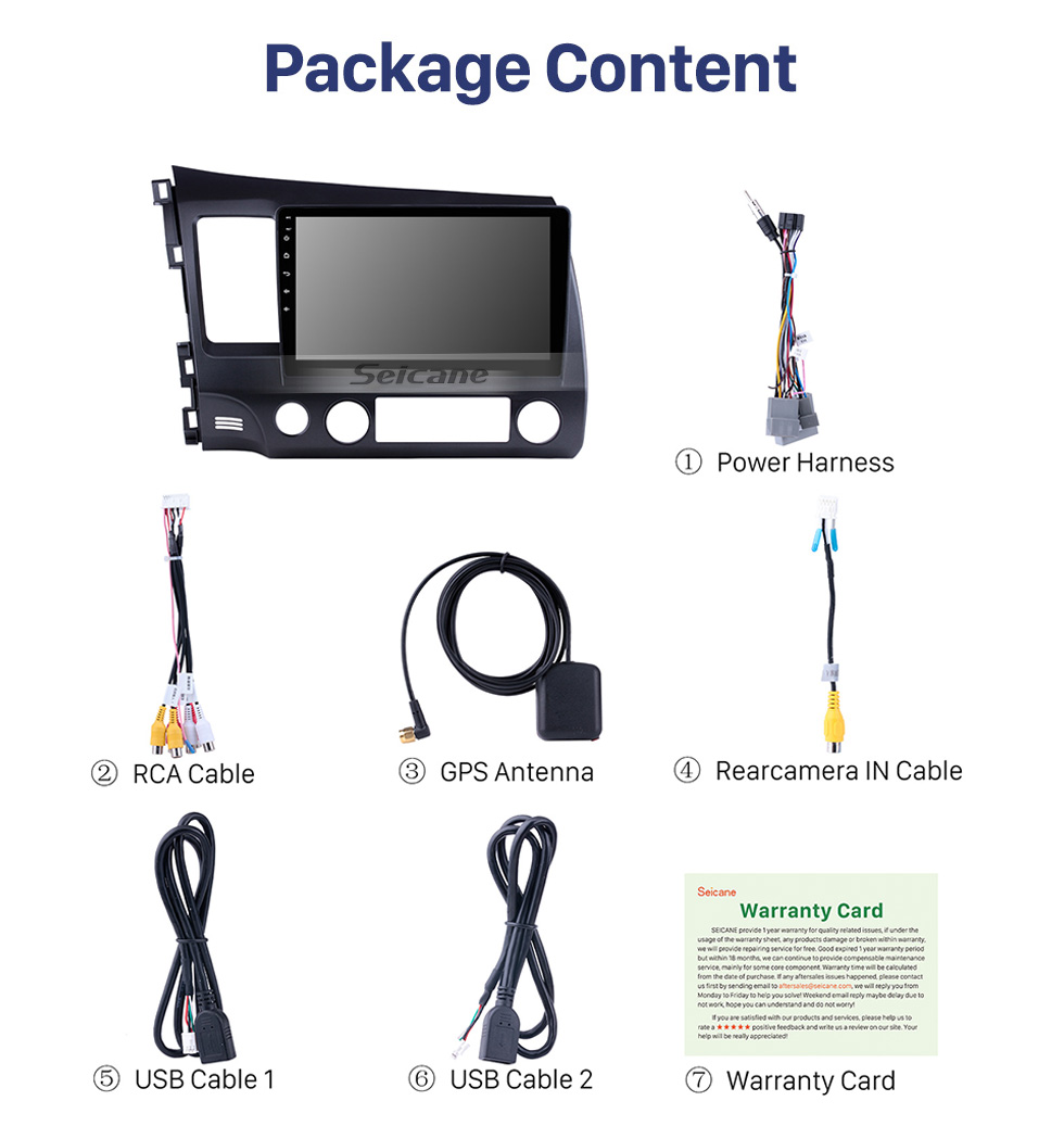 Seicane Android 10.0 Autoradio Navigation Aftermarket Stereo for 2006-2011 Honda Civic with 3G WiFi DVD Radio RDS Bluetooth OBD2 Steering Wheel Control AUX Seicane Android 10.0 Autoradio Navigation Aftermarket Stereo for 2006-2011 Honda Civic with 3G WiFi DVD Radio RDS Bluetooth OBD2 Steering Wheel Control AUX