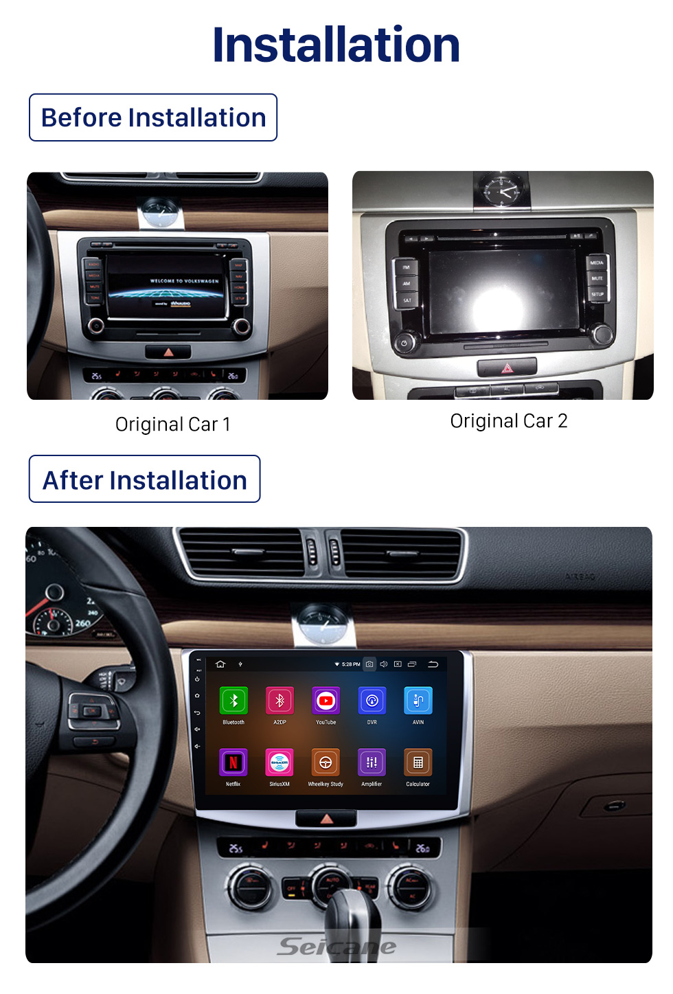 10.0 For 2012 2013 2014 VW Volkswagen Magotan Radio Upgrade 1024*600 Multi-touch Screen GPS Navigation Stereo Player SWC WiFi OBD2 Mirror Link Bluetooth Music