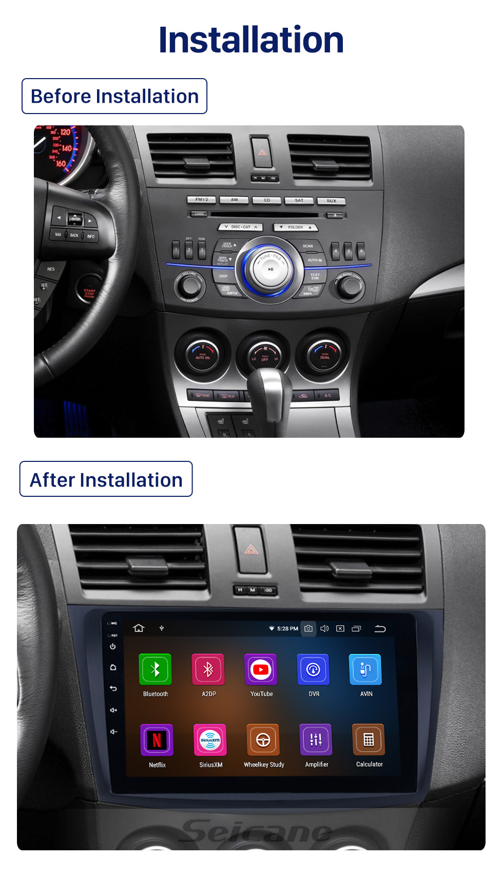 CAM+OBD+DVR+Android 10 9"Car Dash GPS Radio Navi DSP Audio for Mazda 3 2010-2013 