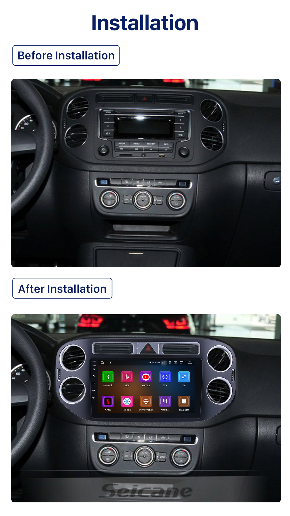 Seicane 9 inch Android 10.0 In Dash Bluetooth GPS System for 2010 2011 2012 2013 2014 2015 VW Volkswagen Tiguan with 3G WiFi Radio RDS OBD2 Rearview Camera AUX Seicane 9 inch Android 10.0 In Dash Bluetooth GPS System for 2010 2011 2012 2013 2014 2015 VW Volkswagen Tiguan with 3G WiFi Radio RDS OBD2 Rearview Camera AUX