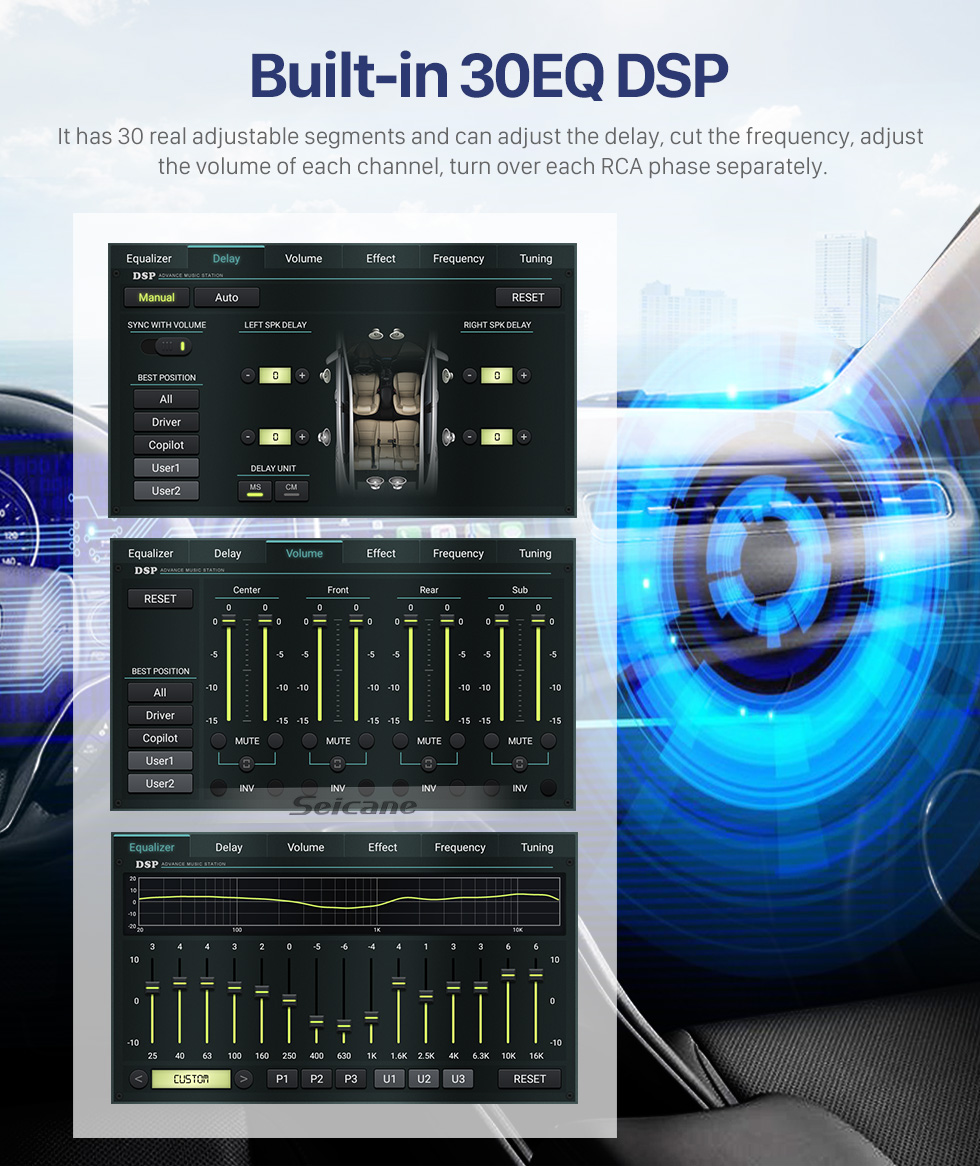 Seicane 9 inch 1024*600 Touchscreen for 2013 2014 Hyundai Santafe IX45 Android 10.0 Radio GPS OBD2 4G WIFI Steering Wheel Control Digital TV Bluetooth Music 