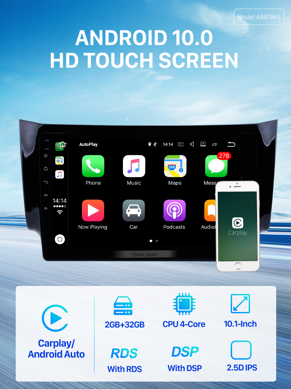 Seicane 10.1 inch 2012 2013 2014 2015 2016 NISSAN SYLPHY HD TouchScreen GPS Navigation System Head Unit Android 10.0 FM/AM/RDS radio Support TPM OBD II DVR USB Bluetooth Seicane 10.1 inch 2012 2013 2014 2015 2016 NISSAN SYLPHY HD TouchScreen GPS Navigation System Head Unit Android 10.0 FM/AM/RDS radio Support TPM OBD II DVR USB Bluetooth