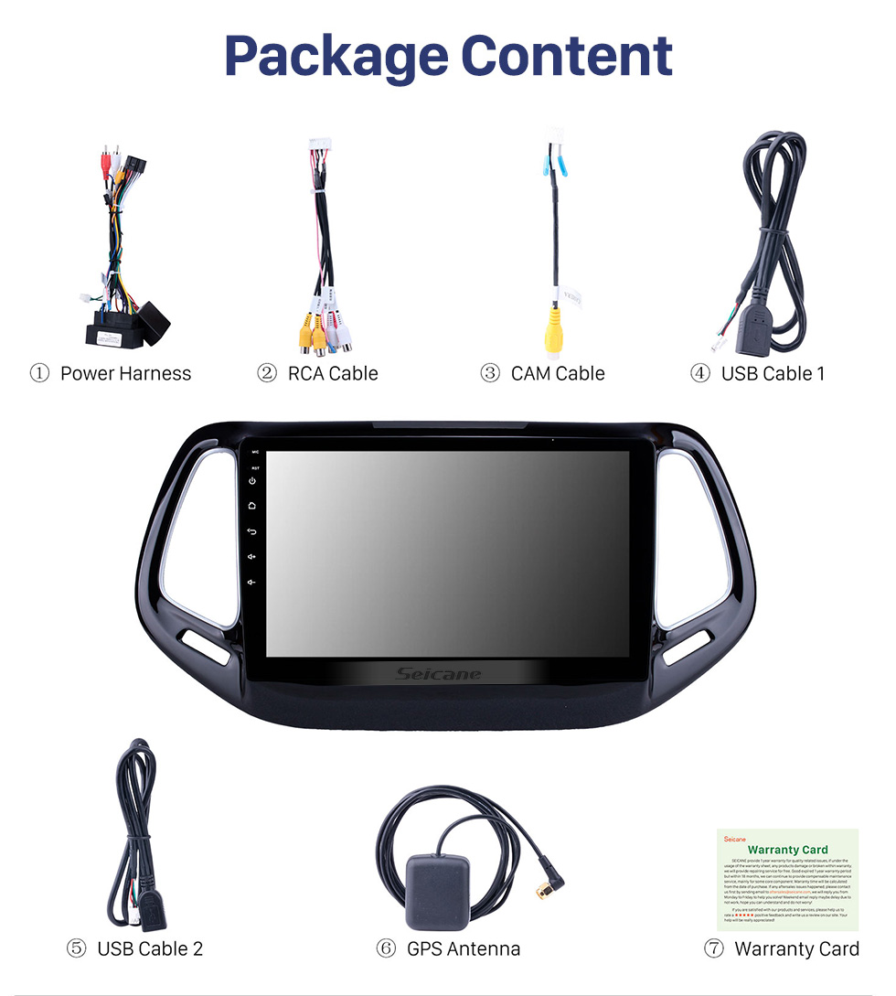 Seicane Android 10.0 GPS-Navigationssystem für 2017 Jeep Kompass 10,1 Zoll HD Touchscreen Multimedia Radio Bluetooth MP5 Musik Spiegel-Verbindung Wlan USB Unterstützung 4G Carplay SWC OBD2 Rückansicht Seicane Android 10.0 GPS-Navigationssystem für 2017 Jeep Kompass 10,1 Zoll HD Touchscreen Multimedia Radio Bluetooth MP5 Musik Spiegel-Verbindung Wlan USB Unterstützung 4G Carplay SWC OBD2 Rückansicht