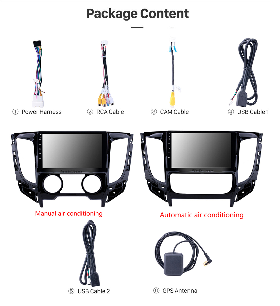Seicane 9 inch Android 10.0 2015 Mitsubishi TRITON Manual A/C 1024*600 Touchscreen Radio with GPS Navi USB FM Bluetooth WIFI support RDS Carplay 4G DVD Player Seicane 9 inch Android 10.0 2015 Mitsubishi TRITON Manual A/C 1024*600 Touchscreen Radio with GPS Navi USB FM Bluetooth WIFI support RDS Carplay 4G DVD Player