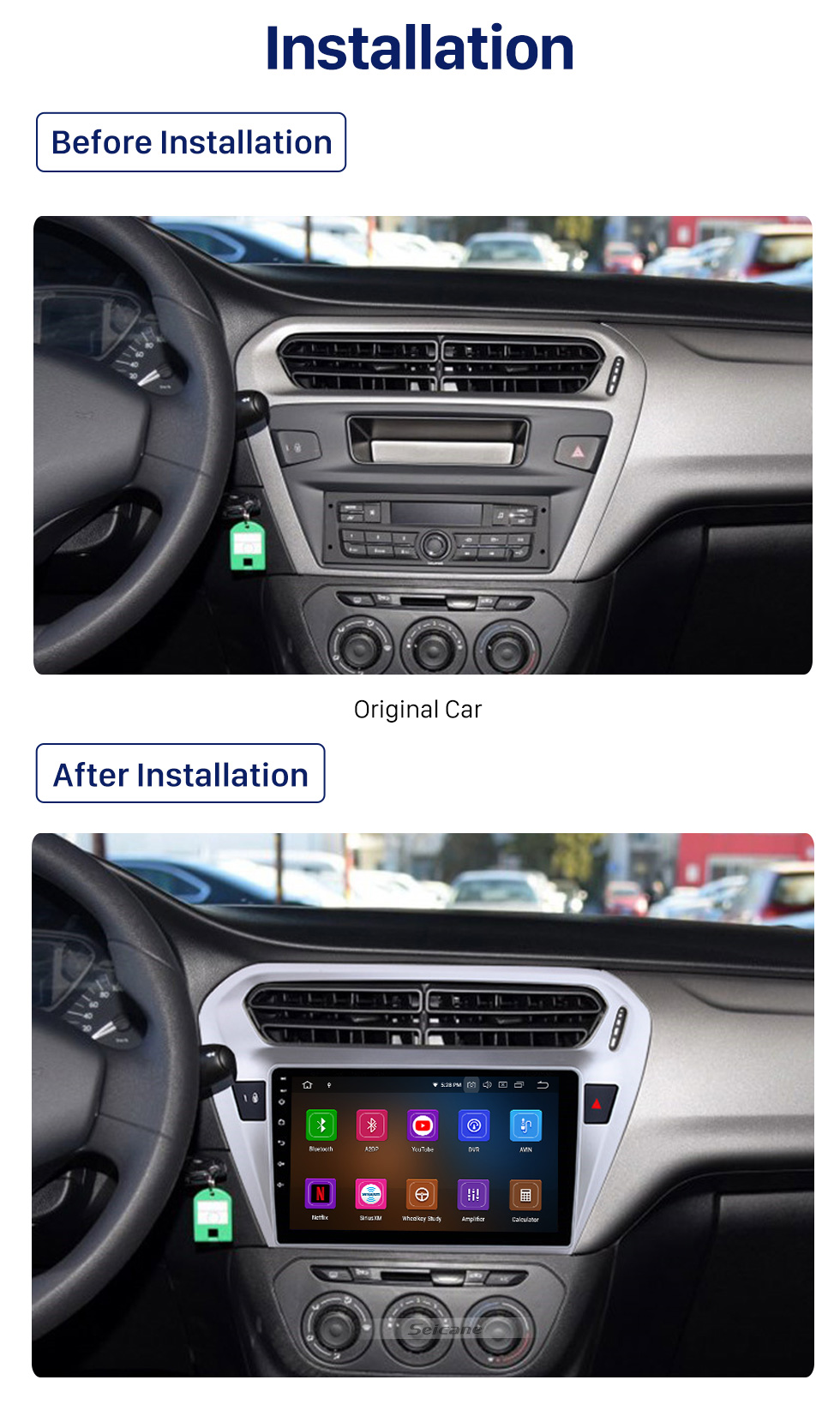 Seicane 9 inch 2013 2014 Peugeot 301 Citroen Elysee C-Elysee Android 10.0 Radio GPS HD 1024*600 Touchscreen 4G WIFI Steering Wheel OBD2 RDS Control Bluetooth