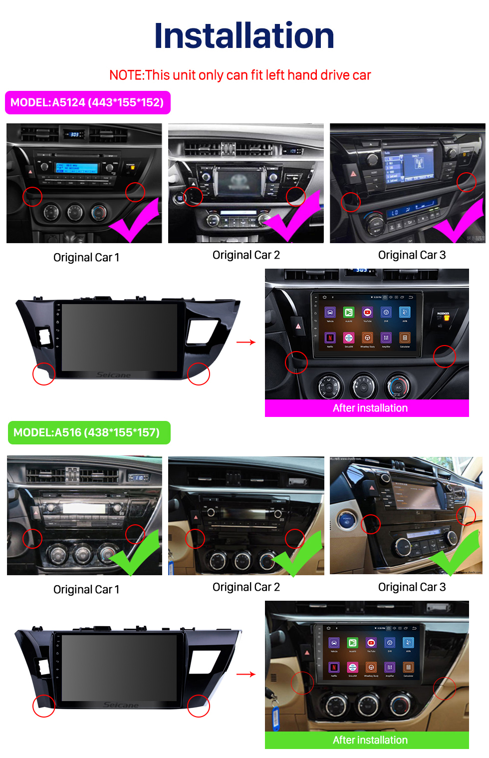 Seicane 10.1 inch Quad-core Android 10.0 Autoradio GPS navigation system for 2013 2014 2015 Toyota LEVIN Bluetooth HD touch screen stereo support OBD DVR Rear view camera DVD player TV USB SD 3G WIFI Seicane 10.1 inch Quad-core Android 10.0 Autoradio GPS navigation system for 2013 2014 2015 Toyota LEVIN Bluetooth HD touch screen stereo support OBD DVR Rear view camera DVD player TV USB SD 3G WIFI