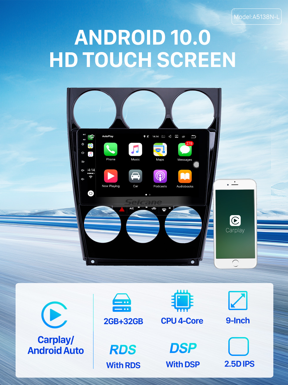 Seicane Android 10.0 9 polegada 2002-2008 Velho Mazda 6 HD Touchscreen Bluetooth Rádio Navegação GPS Carplay suporte DVD Player 1080 P TV Digital SWC 4G WIFI DVR Seicane Android 10.0 9 polegada 2002-2008 Velho Mazda 6 HD Touchscreen Bluetooth Rádio Navegação GPS Carplay suporte DVD Player 1080 P TV Digital SWC 4G WIFI DVR