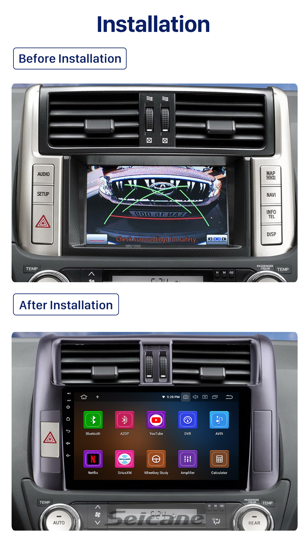 Seicane 2010-2013 Toyota Prado 150 9 inch Android 10.0 HD Touchscreen Bluetooth Radio with GPS Navigation USB FM auto stereo Wifi AUX support DVR TPMS Steering Wheel Control Seicane 2010-2013 Toyota Prado 150 9 inch Android 10.0 HD Touchscreen Bluetooth Radio with GPS Navigation USB FM auto stereo Wifi AUX support DVR TPMS Steering Wheel Control