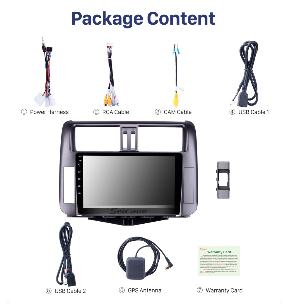 Seicane 2010-2013 Toyota Prado 150 9 inch Android 10.0 HD Touchscreen Bluetooth Radio with GPS Navigation USB FM auto stereo Wifi AUX support DVR TPMS Steering Wheel Control Seicane 2010-2013 Toyota Prado 150 9 inch Android 10.0 HD Touchscreen Bluetooth Radio with GPS Navigation USB FM auto stereo Wifi AUX support DVR TPMS Steering Wheel Control