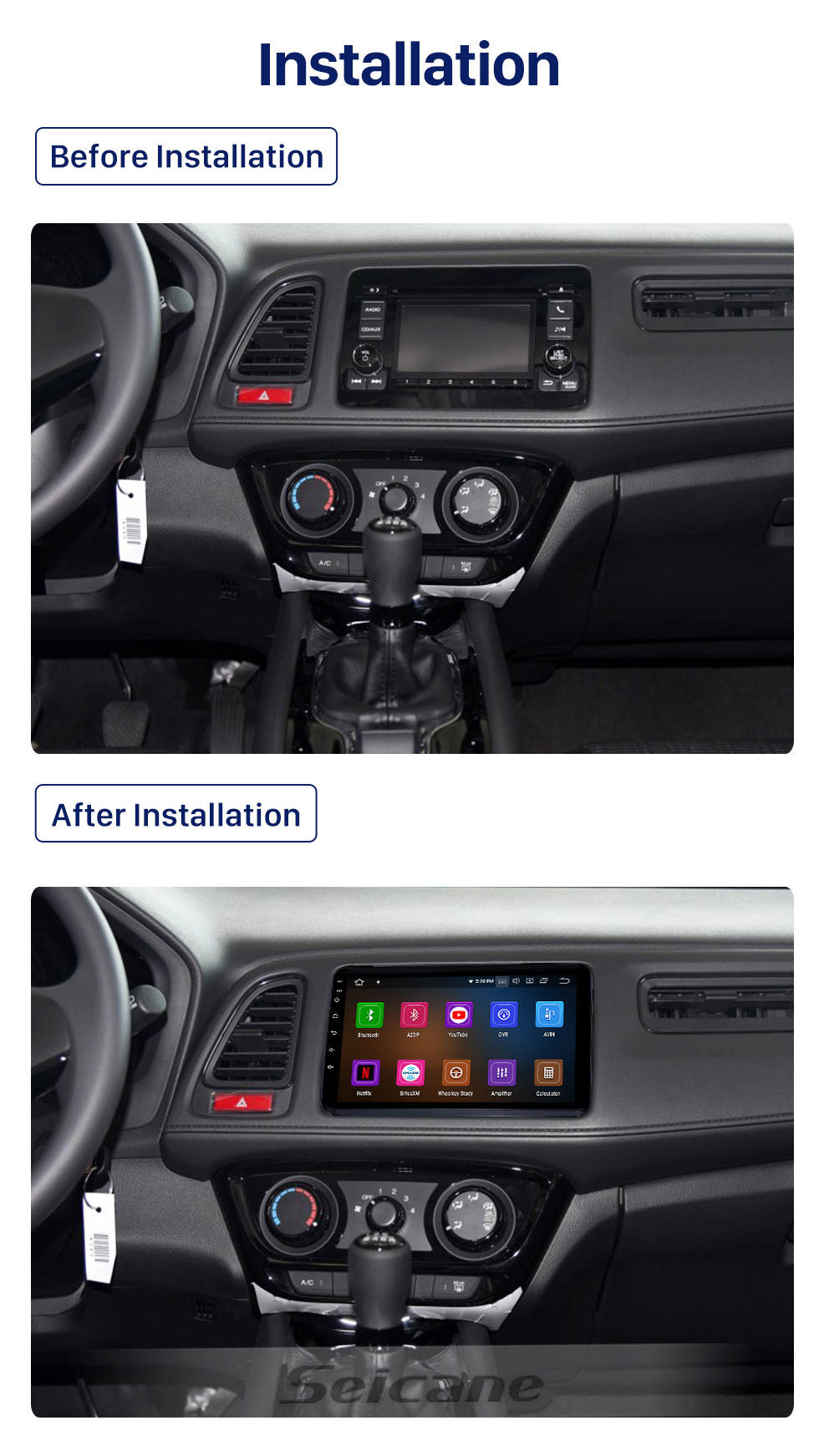 Seicane 9 inch 2015-2017 HONDA VEZEL XVR Android 10.0 GPS Navigation System with Bluetooth WIFI Radio support OBD2 USB Backup Camera Didital TV Steering wheel Control Seicane 9 inch 2015-2017 HONDA VEZEL XVR Android 10.0 GPS Navigation System with Bluetooth WIFI Radio support OBD2 USB Backup Camera Didital TV Steering wheel Control