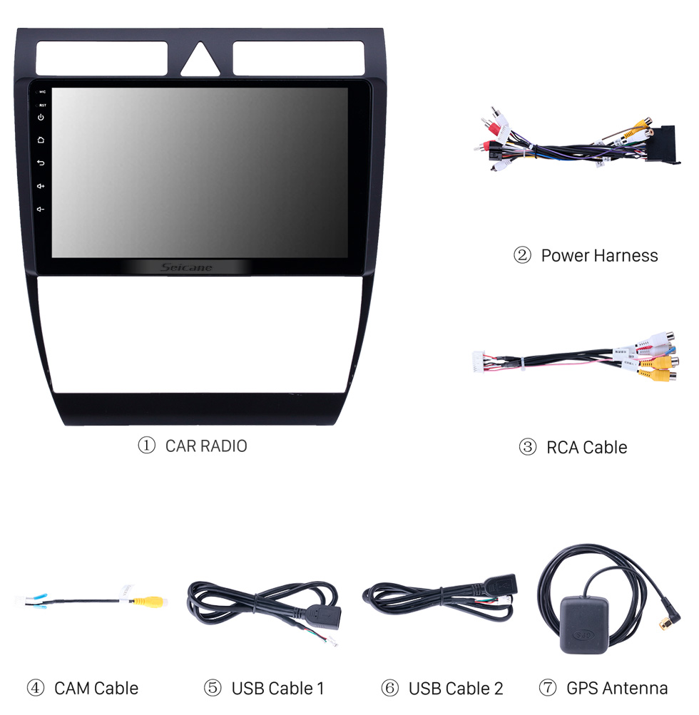 Seicane OEM 9 inch Android 10.0 Radio for 1997-2004 Audi A6 S6 RS6 Bluetooth HD Touchscreen GPS Navigation AUX USB support Carplay DVR OBD Rearview camera Seicane OEM 9 inch Android 10.0 Radio for 1997-2004 Audi A6 S6 RS6 Bluetooth HD Touchscreen GPS Navigation AUX USB support Carplay DVR OBD Rearview camera