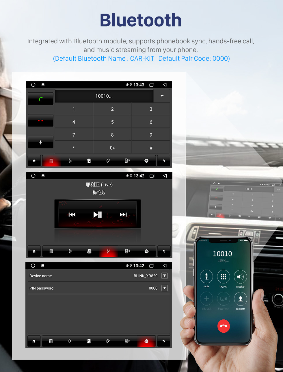 Seicane OEM 9-дюймовый Android 10.0 Radio на 2011-2016 гг. Great Wall Haval H6 Bluetooth HD с сенсорным экраном GPS-навигация Поддержка AUX USB Carplay DVR OBD Камера заднего вида
