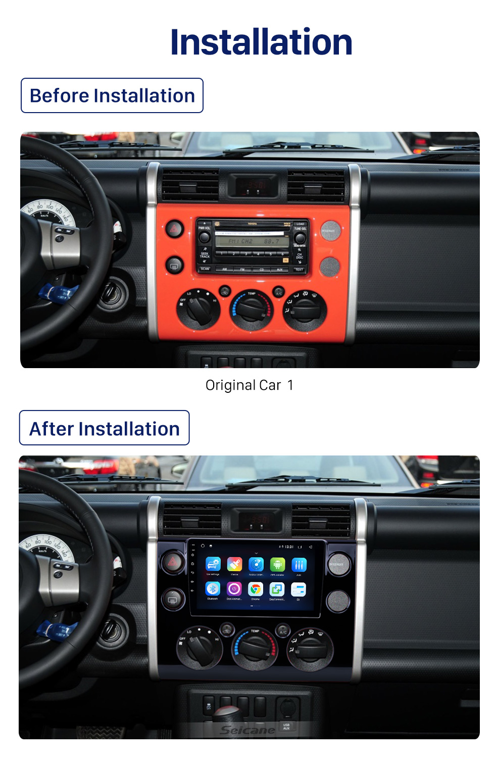 Seicane 10,1 Zoll Android 10.0 für 2010-2017 TOYOTA ALZA GPS-Navigationsradio mit Bluetooth HD Touchscreen WIFI-Unterstützung TPMS DVR Carplay Rückfahrkamera DAB+