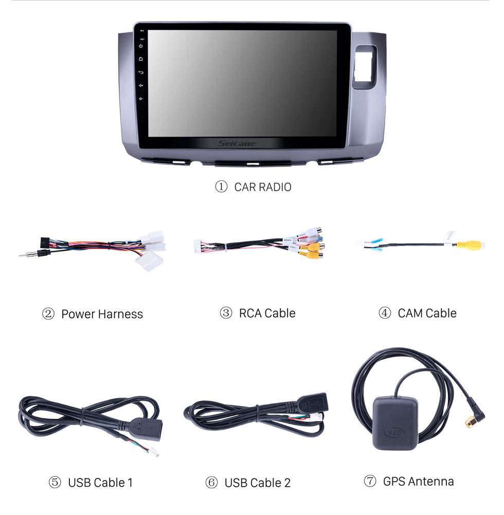 Seicane 10.1 pulgadas Android 10.0 para TOYOTA ALZA 2010-2017 Radio de navegación GPS con Bluetooth HD Pantalla táctil Soporte WIFI TPMS DVR Cámara de vista trasera Carplay DAB +