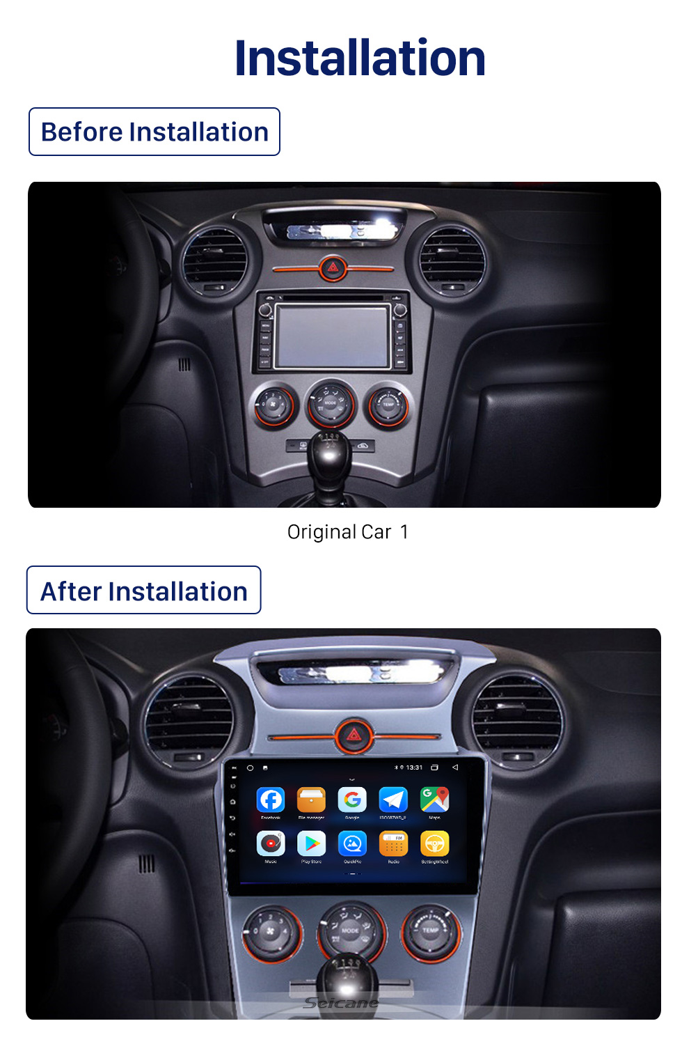 Seicane OEM 9 inch Android 10.0 Radio for 2007-2012 Kia Carens Manual A/C Bluetooth WIFI HD Touchscreen GPS Navigation support Carplay DVR Rear camera Seicane OEM 9 inch Android 10.0 Radio for 2007-2012 Kia Carens Manual A/C Bluetooth WIFI HD Touchscreen GPS Navigation support Carplay DVR Rear camera