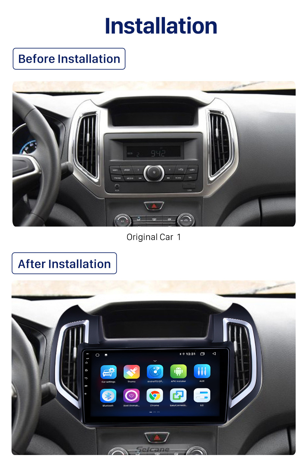 Seicane Rádio de navegação GPS Android 10.0 de 10,1 polegadas para chevy Chevrolet Equinox 2016-2018 com HD Touchscreen Bluetooth USB com suporte para Carplay TPMS DVR