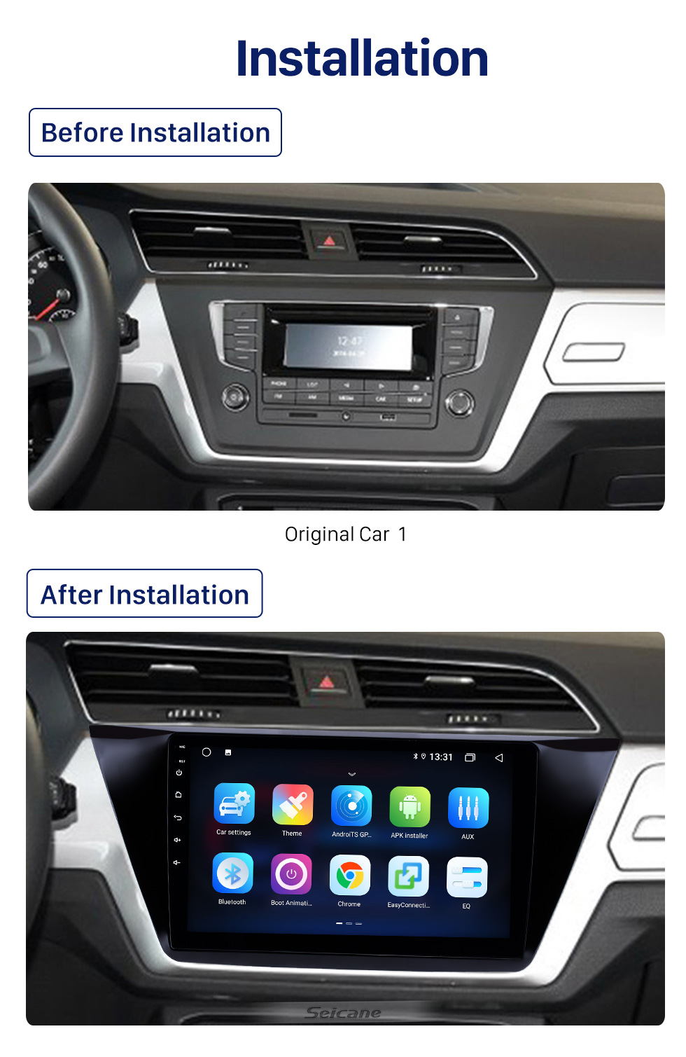 Seicane Radio de navegación GPS con pantalla táctil Android 10.0 HD de 10.1 pulgadas para Volkswagen Teramont 2017-2018 con soporte Bluetooth USB AUX Carplay TPMS