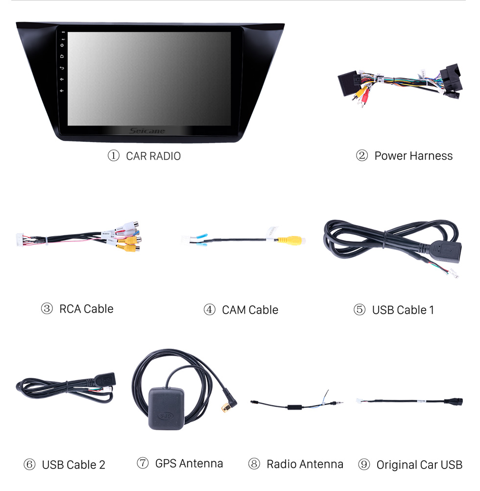 Seicane 10,1-дюймовый Android 10.0 HD с сенсорным экраном и GPS-навигатором для Volkswagen Teramont 2017-2018 с поддержкой Bluetooth USB AUX Carplay TPMS