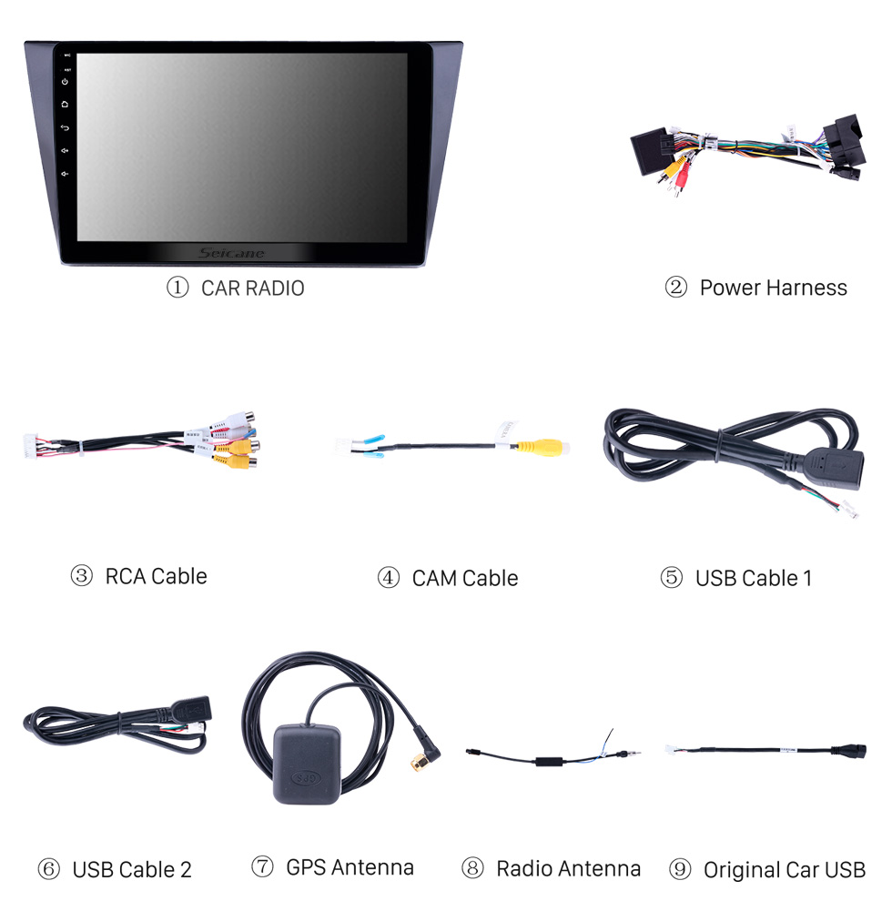 Seicane Android 10.0 de 9 pulgadas para el sistema de navegación GPS estéreo Toyota Prius 2016 con cámara de visión trasera con pantalla táctil Bluetooth OBD2 DVR HD