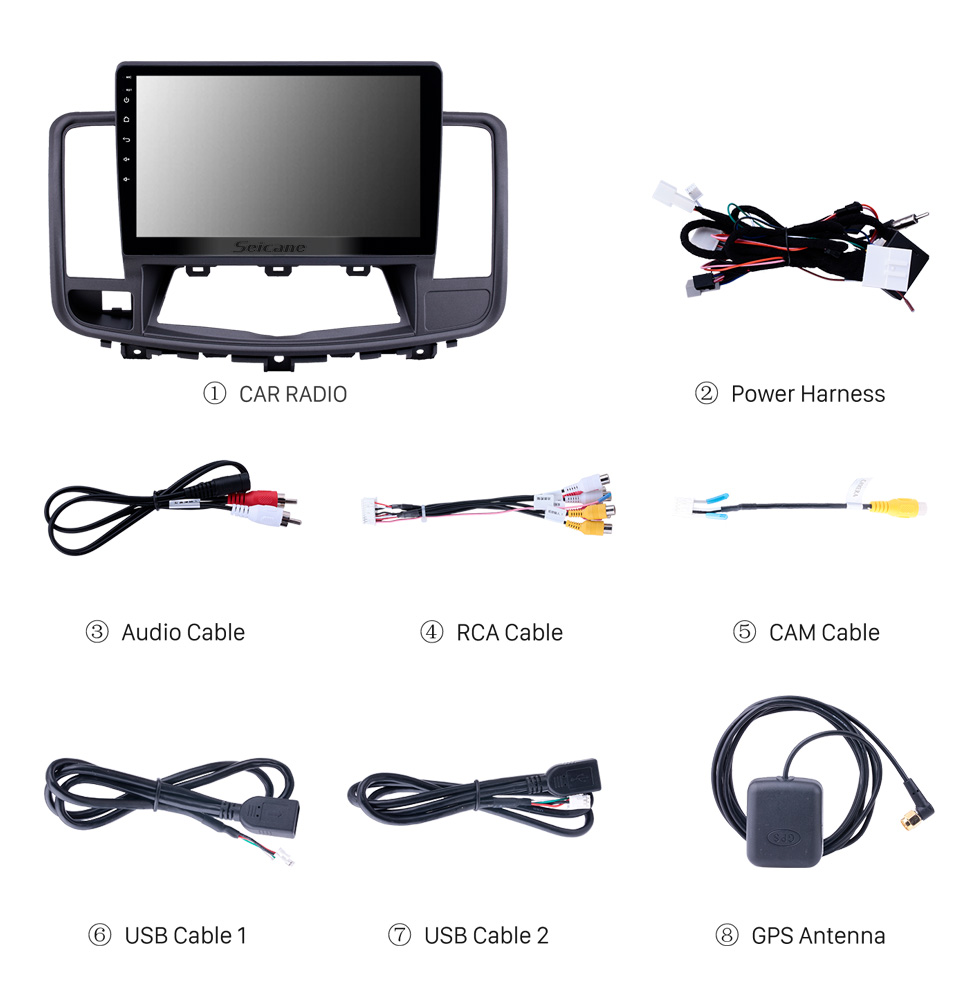 Seicane 8 pouces Android 10.0 Pour 2001-2010 Mercedes Benz E/W211 Système de navigation GPS stéréo avec Bluetooth OBD2 DVR HD Caméra de recul à écran tactile