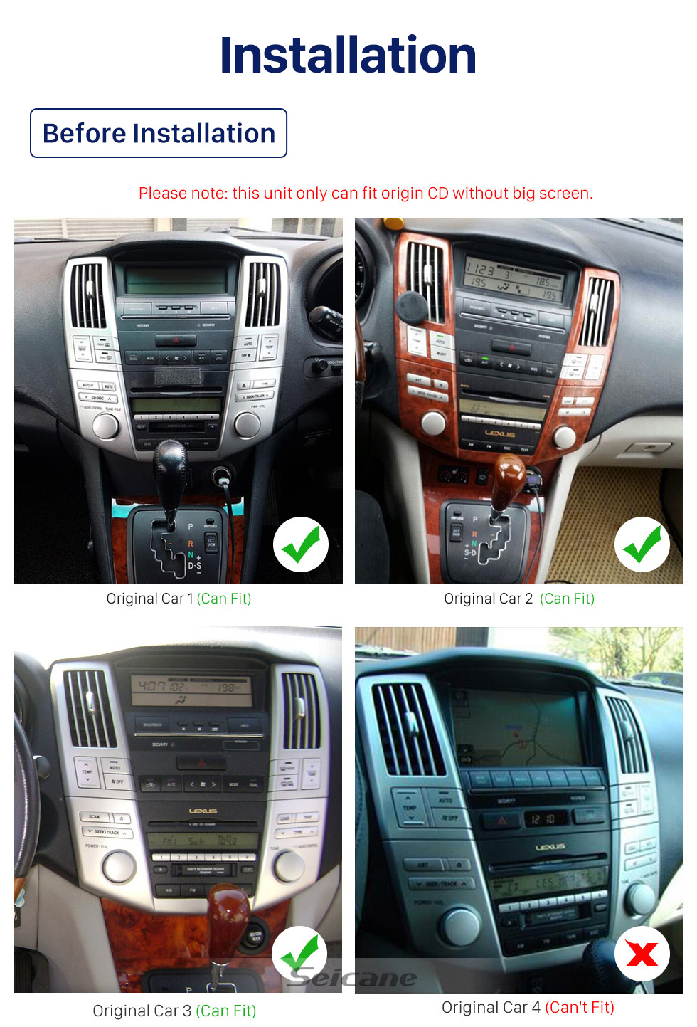 Seicane 2003-2010 Lexus RX300 RX330 RX350 Android 10.0 10.1 polegadas Navegação GPS Rádio Bluetooth HD Touchscreen USB Carplay Suporte DAB + SWC Seicane 2003-2010 Lexus RX300 RX330 RX350 Android 10.0 10.1 polegadas Navegação GPS Rádio Bluetooth HD Touchscreen USB Carplay Suporte DAB + SWC