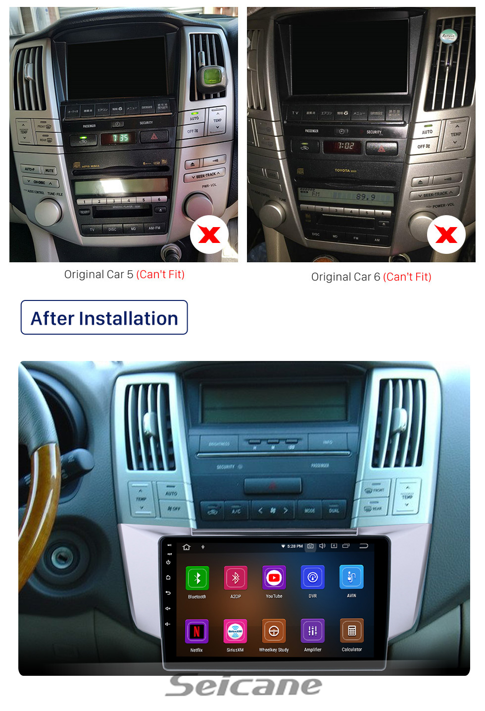 Seicane 2003-2010 Lexus RX300 RX330 RX350 Android 10.0 10.1 polegadas Navegação GPS Rádio Bluetooth HD Touchscreen USB Carplay Suporte DAB + SWC Seicane 2003-2010 Lexus RX300 RX330 RX350 Android 10.0 10.1 polegadas Navegação GPS Rádio Bluetooth HD Touchscreen USB Carplay Suporte DAB + SWC