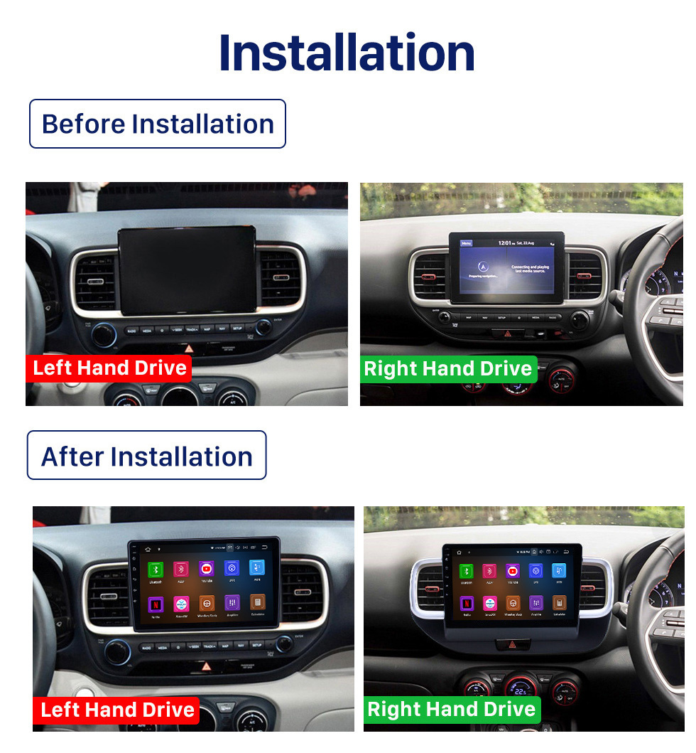Seicane 10,1 Zoll 2019 Hyundai Veranstaltungsort RHD Android 10.0 GPS-Navigationsradio Bluetooth HD Touchscreen Carplay Seicane 10,1 Zoll 2019 Hyundai Veranstaltungsort RHD Android 10.0 GPS-Navigationsradio Bluetooth HD Touchscreen Carplay