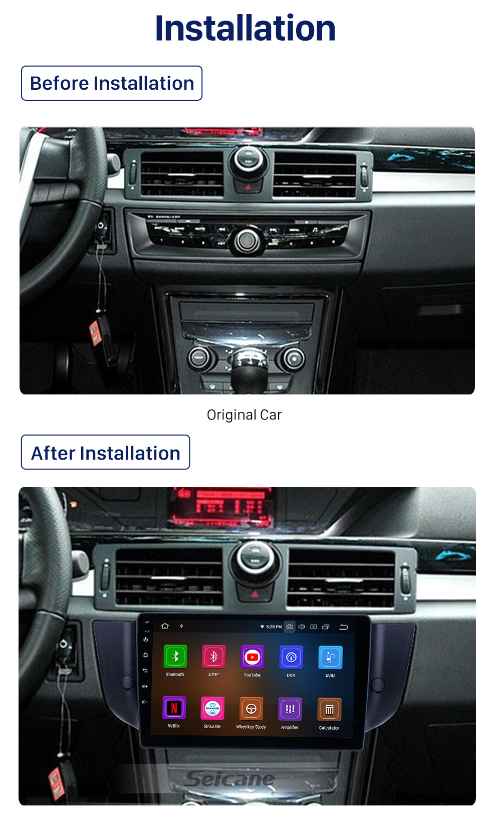Seicane Tela sensível ao toque HD 2010-2015 MG6 / 2008-2014 Roewe 500 Android 10.0 9 polegadas Navegação GPS Rádio Bluetooth AUX Suporte de reprodução Câmera traseira Seicane Tela sensível ao toque HD 2010-2015 MG6 / 2008-2014 Roewe 500 Android 10.0 9 polegadas Navegação GPS Rádio Bluetooth AUX Suporte de reprodução Câmera traseira