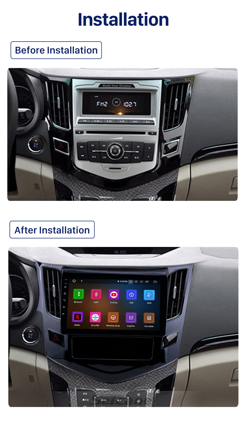 Seicane 9 Inch HD Touchscreen for 2012-2016 BYD Surui GPS Navi Car Stereo System with Bluetooth Support Steering Wheel Control Seicane 9 Inch HD Touchscreen for 2012-2016 BYD Surui GPS Navi Car Stereo System with Bluetooth Support Steering Wheel Control
