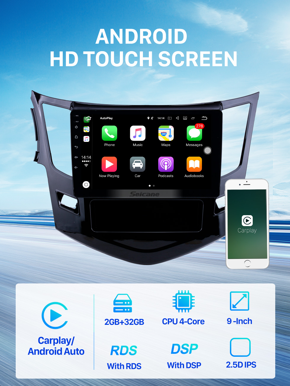 Seicane 9 Inch HD Touchscreen for 2012-2016 BYD Surui GPS Navi Car Stereo System with Bluetooth Support Steering Wheel Control Seicane 9 Inch HD Touchscreen for 2012-2016 BYD Surui GPS Navi Car Stereo System with Bluetooth Support Steering Wheel Control