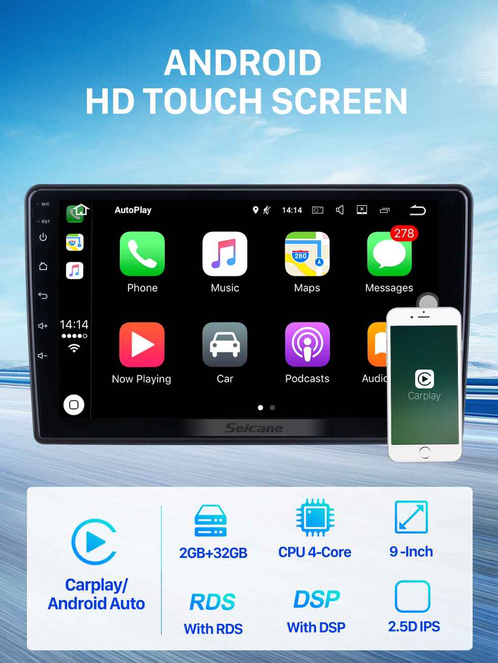Seicane Tela sensível ao toque HD de 9 polegadas para 2017 MG 3 Autostereo Android Auto com DSP Car Audio System Support OBD2 Seicane Tela sensível ao toque HD de 9 polegadas para 2017 MG 3 Autostereo Android Auto com DSP Car Audio System Support OBD2