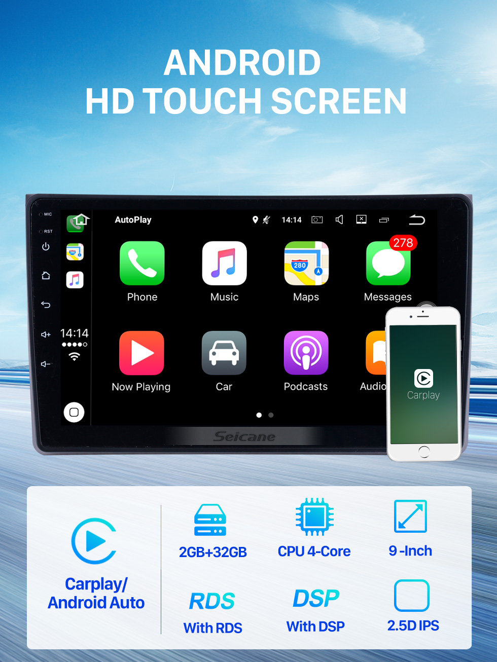 Seicane 9 Inch HD Touchscreen for 2002-2008 Audi A4 Radio Car Audio with GPS Car Radio Repair Support Steering Wheel Control Seicane 9 Inch HD Touchscreen for 2002-2008 Audi A4 Radio Car Audio with GPS Car Radio Repair Support Steering Wheel Control