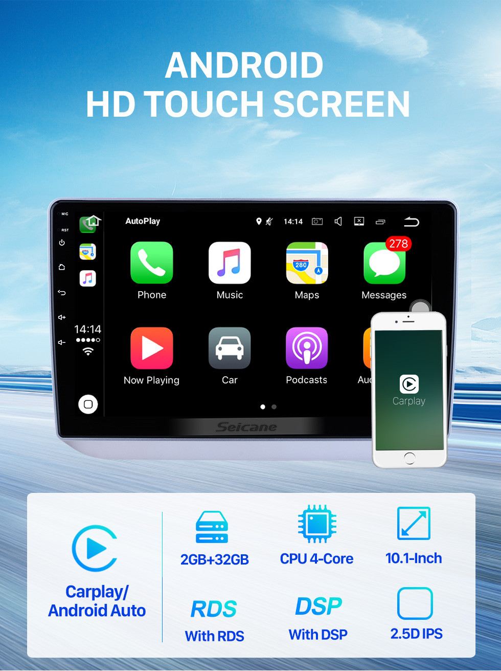 Seicane 9-дюймовый сенсорный экран HD для 2017 MG 3 Autostereo Android Auto с поддержкой автомобильной аудиосистемы DSP OBD2 Seicane 9-дюймовый сенсорный экран HD для 2017 MG 3 Autostereo Android Auto с поддержкой автомобильной аудиосистемы DSP OBD2