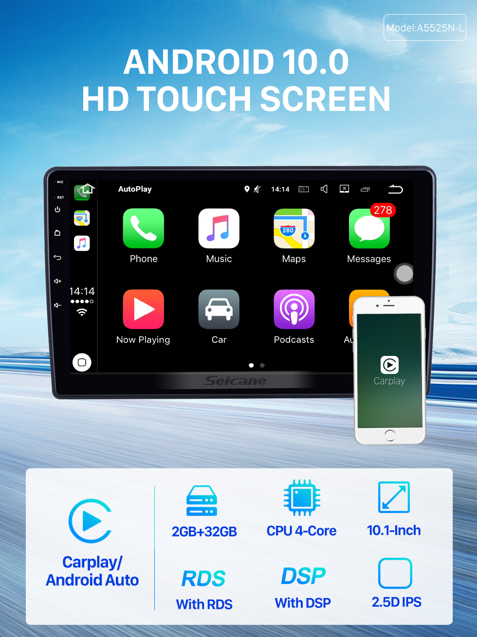 Seicane 10.1 inch Android 10.0 for 2013 2014 2015 2016 Trumpchi GA3 Radio GPS Navigation System With HD Touchscreen Bluetooth support Carplay Seicane 10.1 inch Android 10.0 for 2013 2014 2015 2016 Trumpchi GA3 Radio GPS Navigation System With HD Touchscreen Bluetooth support Carplay