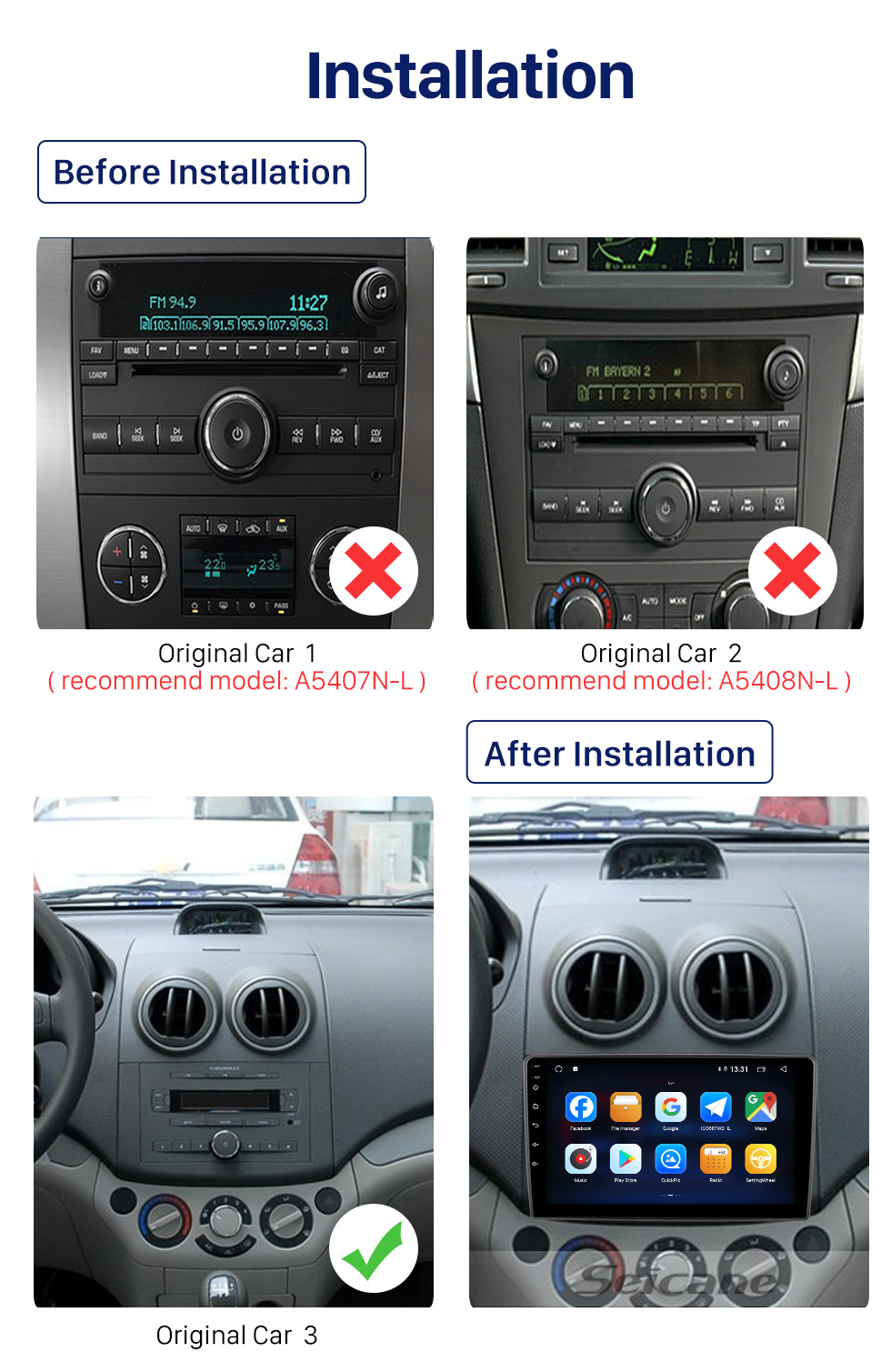 Seicane Android 10.0 9 pouces HD écran tactile Radio de navigation GPS pour 2007 FORD MONDEO/C-MAX avec prise en charge Bluetooth caméra de recul Carplay