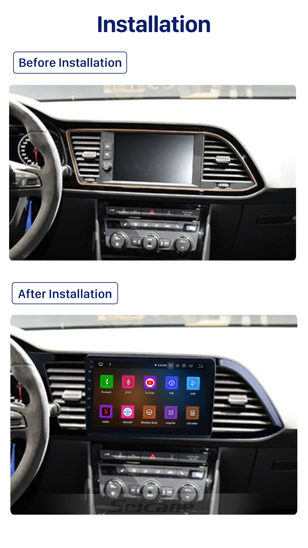 lava comienzo oficial 9 Inch HD Touchscreen for 2018 Seat Leon Autostereo Car Radio Stereo Player  Sat Navi Support AHD Camera