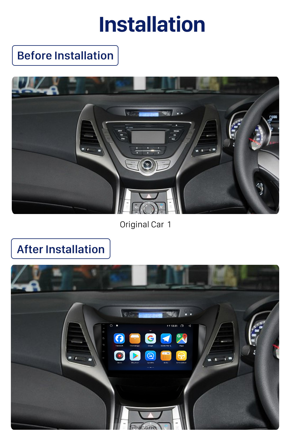 Seicane 9 inch Android 10.0 for 2014 Hyundai Elantra RHD Stereo GPS navigation system with Bluetooth OBD2 DVR HD touch Screen Rearview Camera Seicane 9 inch Android 10.0 for 2014 Hyundai Elantra RHD Stereo GPS navigation system with Bluetooth OBD2 DVR HD touch Screen Rearview Camera