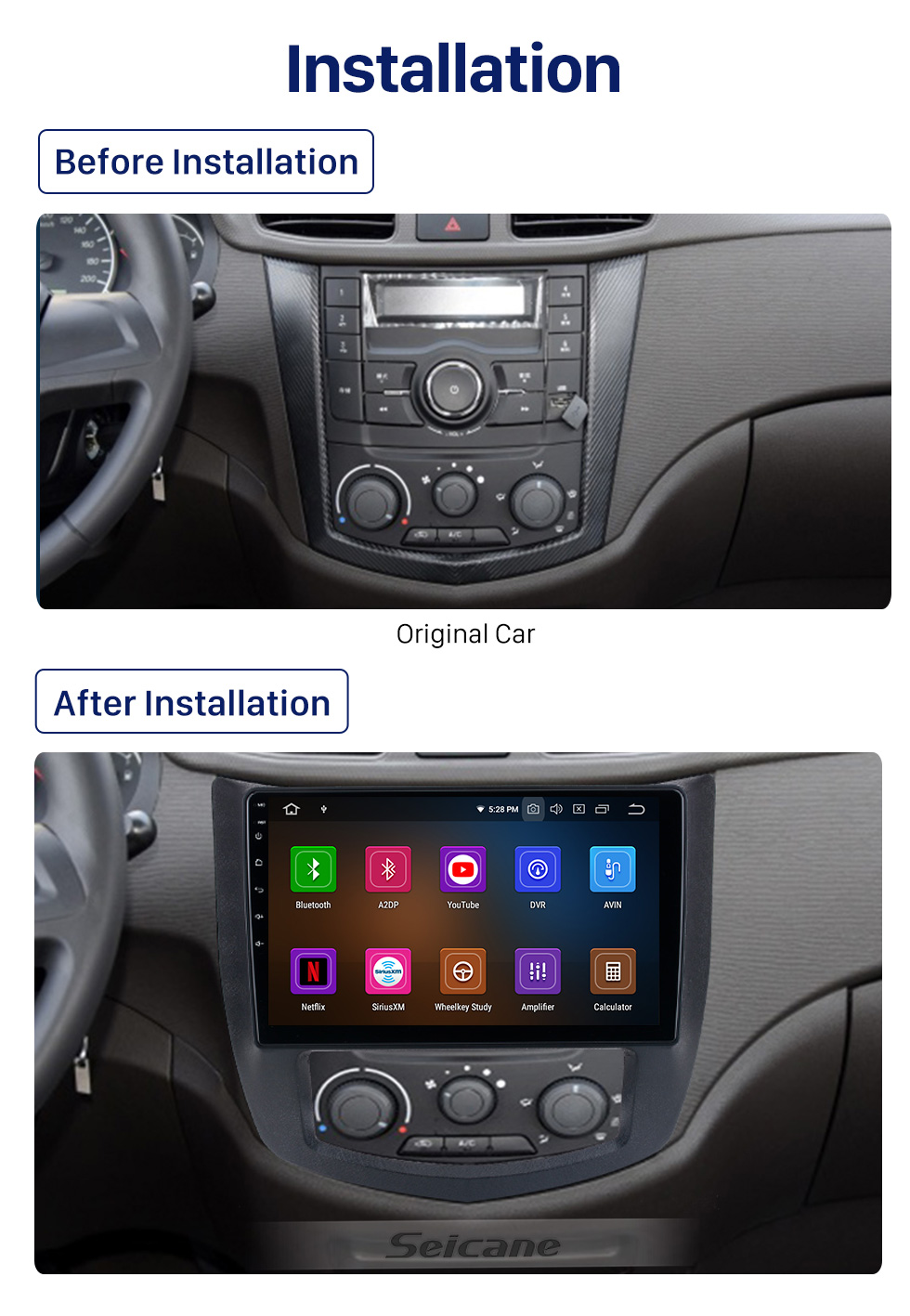 Seicane Популярная автомобильная стереосистема Android с Bluetooth для KIA OPTIMA 2005 Поддержка сенсорного экрана WIFI GPS-навигация Seicane Популярная автомобильная стереосистема Android с Bluetooth для KIA OPTIMA 2005 Поддержка сенсорного экрана WIFI GPS-навигация